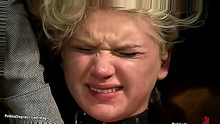 Bound blonde ass cattle prodded