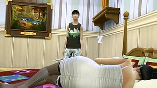Big-boobed Japanese MILF seduces and gives blowjob to her stepson for hot sex.
