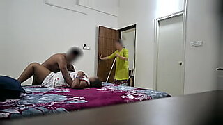 Maid helps with a steamy blowjob scene.