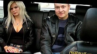 Pretty blonde amateur Stefany with big boobs railed in a taxi