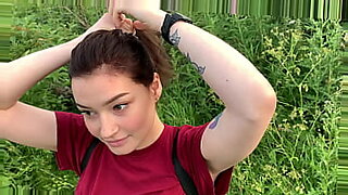 public outdoor blowage with internal ejaculation from bashful lady in the bushes - Olivia Moore