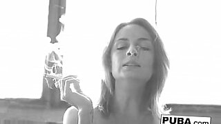 Sexy Ashlee Graham smokes while showing off her natural tits