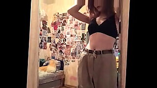 Masturbating pussy in front of the mirror.
