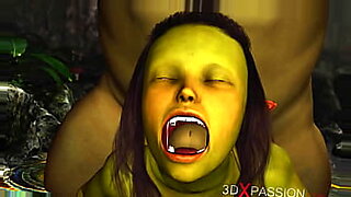 Green monster Ogre fucks rock-hard a nasty doll goblin Arwen in the enchanted woods