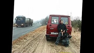 horny whore sucks cock on the road