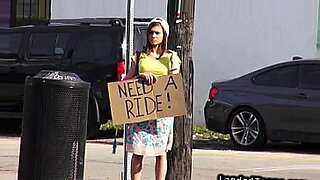 Teen hitchhiker fucks huge dick outdoor POV