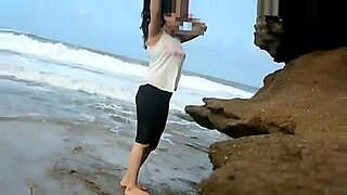 Hot Indian couple Farhana and her husband fuck on the beach.