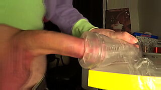 Very Strong Cumshot in A Narrow Rubber Vagina
