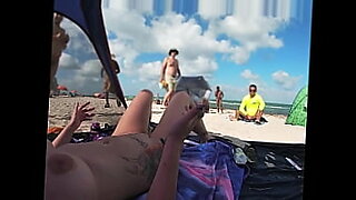 Exhibitionist Wife 511 - Mrs Kiss gives us her NUDE BEACH POV view of a VOYEUR JERKING OFF in front of her and several other fellows watching!