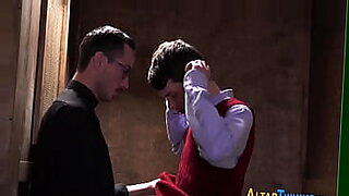 Ass fucking alter boy grinds on priest