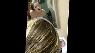Cute girl gets bent over public bathroom sink