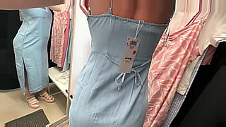 Fitting room. I spy on a busty beauty changing clothes and fuck her, ending up in her pussy